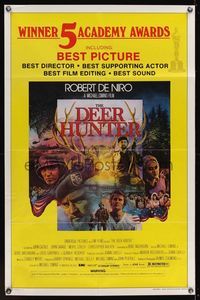 7k164 DEER HUNTER 1sh '78 Robert De Niro, Michael Cimino, Christopher Walken, Jezierski artwork!