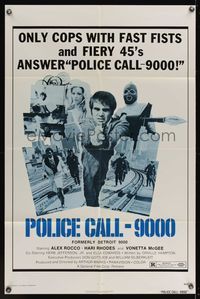 7k166 DETROIT 9000 1sh R75 Alex Rocco in the murder capital of the world, cool montage art!