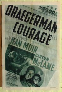 7k177 DRAEGERMAN COURAGE 1sh '37 Barton MacLane, Jean Muir in mining adventure!