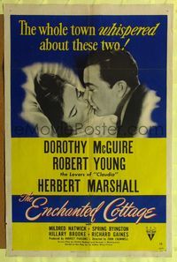 7k196 ENCHANTED COTTAGE style A 1sh '45 Dorothy McGuire & Robert Young live in a fantasy world!