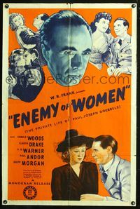 7k200 ENEMY OF WOMEN orange 1sh '44 crazy doctor Joseph Goebbels BEFORE he became a Nazi!