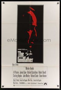 7k260 GODFATHER English 1sh '72 Marlon Brando & Al Pacino in Francis Ford Coppola crime classic!