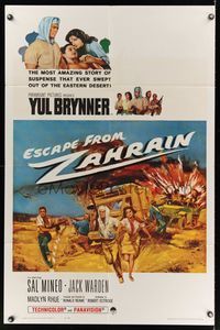 7k201 ESCAPE FROM ZAHRAIN 1sh '61 Yul Brynner, Sal Mineo, Jack Warden, desert thriller!