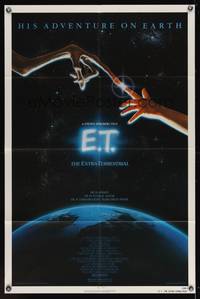 7k183 E.T. THE EXTRA TERRESTRIAL 1sh '82 Steven Spielberg classic, John Alvin art!