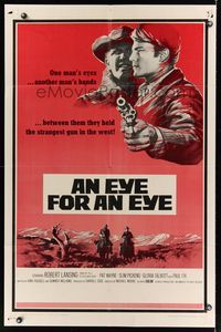 7k207 EYE FOR AN EYE 1sh '66 Patrick Wayne, Slim Pickens, the strangest gun in the west!