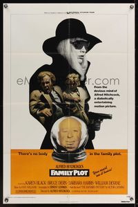 7k212 FAMILY PLOT 1sh '76 from the mind of devious Alfred Hitchcock, Karen Black, Bruce Dern!