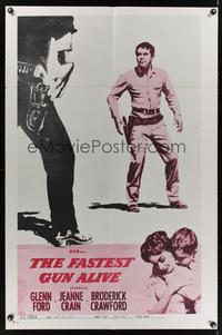 7k216 FASTEST GUN ALIVE 1sh R60s great art image of duelling Glenn Ford reaching for his gun!