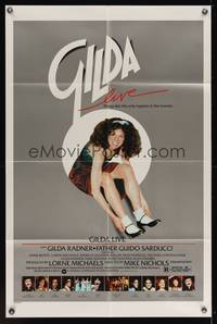 7k249 GILDA LIVE 1sh '80 Gilda Radner, Mike Nichols, Father Guido Sarducci, Saturday Night Live!