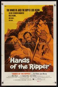 7k286 HANDS OF THE RIPPER 1sh '71 Hammer horror, Jack the Ripper kills again through his daughter!