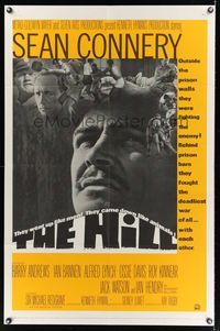 7k301 HILL 1sh '65 directed by Sidney Lumet, great close up of Sean Connery!