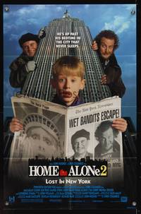 7k303 HOME ALONE 2 DS 1sh '92 Macaulay Culkin, Joe Pesci, Daniel Stern, Lost in New York!