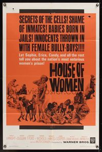 7k308 HOUSE OF WOMEN 1sh '62 Walter Doniger, women's prison, wild female convicts!