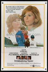 7k328 INTERNATIONAL VELVET style B 1sh '78 Tatum O'Neal, Christopher Plummer, horse & jockey art!