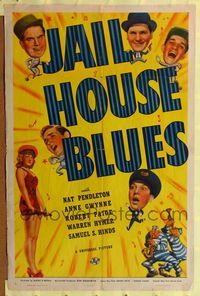 7k334 JAIL HOUSE BLUES 1sh '41 Nat Pendleton, Anne Gwynne, Robert Paige, Warren Hymer, wacky art!