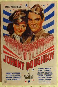 7k344 JOHNNY DOUGHBOY 1sh '42 Henry Wilcoxon, pretty Jane Withers in uniform!