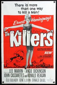 7k356 KILLERS 1sh '64 directed by Don Siegel, Lee Marvin, sexy full-length Angie Dickinson!