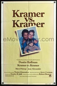 7k367 KRAMER VS. KRAMER 1sh '79 Dustin Hoffman, Meryl Streep, child custody & divorce!