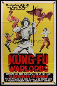 7k370 KUNG-FU WARLORDS 1sh '77 the masters of death are about to meet their master!