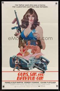 7k376 LADY IN RED 1sh '79 art of sexy Pamela Sue Martin, Guns, Sin & Bathtub Gin!