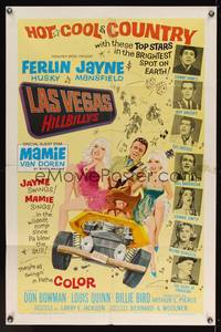 7k380 LAS VEGAS HILLBILLYS 1sh '66 Ferlin Husky with sexy Jayne Mansfield & Mamie Van Doren!