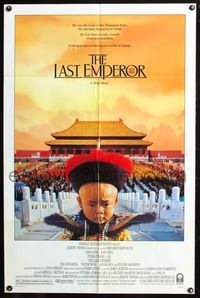 7k382 LAST EMPEROR 1sh '87 Bernardo Bertolucci epic, great image of young emperor w/army!