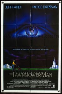 7k388 LAWNMOWER MAN 1sh '92 Stephen King sci-fi, science made him a God!