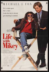 7k398 LIFE WITH MIKEY int'l DS 1sh '93 Michael J Fox as talent agent w/starry-eyed girl!