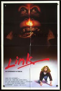 7k403 LINK 1sh '86 Elisabeth Shue, creepy art of ape with burning match!