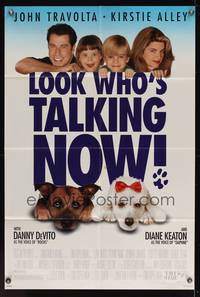 7k411 LOOK WHO'S TALKING NOW 1sh '93 John Travolta & Kirstie Alley w/cute kids & puppies!