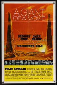 7k419 MacKENNA'S GOLD style B 1sh '69 Gregory Peck, Sharif, Savalas & Julie Newmar!