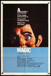 7k422 MAGIC 1sh '78 Richard Attenborough, ventriloquist Anthony Hopkins, creepy dummy image!