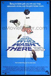 7k432 MAN WHO WASN'T THERE 1sh '83 3-D, wacky invisible man Steve Guttenberg!