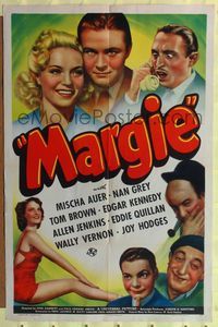 7k435 MARGIE 1sh '40 Nan Grey, Mischa Auer, Tom Brown, Edgar Kennedy!