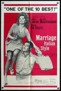 7k440 MARRIAGE ITALIAN STYLE style A 1sh '64 Matrimonio all'Italiana, Sophia Loren, Mastroianni!