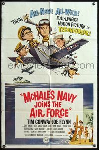 7k448 McHALE'S NAVY JOINS THE AIR FORCE 1sh '65 great art of Tim Conway in wacky flying ship!