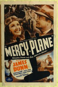 7k457 MERCY PLANE 1sh '39 James Dunn, Frances Gifford, drama and love above the clouds!