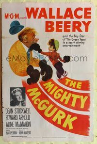 7k462 MIGHTY McGURK 1sh '46 great artwork of boxing Wallace Beery & Dean Stockwell!