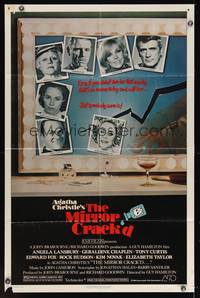 7k466 MIRROR CRACK'D 1sh '81 Angela Lansbury, Elizabeth Taylor, Agatha Christie mystery!