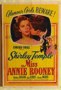 7k468 MISS ANNIE ROONEY 1sh '42 great images of Shirley Temple, the new Queen of the Teens!