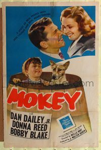 7k473 MOKEY 1sh '42 1st Robert Blake, pretty Donna Reed, Dan Dailey!