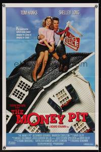 7k474 MONEY PIT 1sh '86 Steven Spielberg, Tom Hanks & Shelley Long are deeply in love & debt!