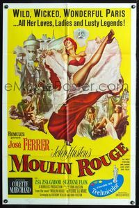 7k482 MOULIN ROUGE int'l 1sh '53 Jose Ferrer as Toulouse-Lautrec, art of sexy Zsa Zsa Gabor!