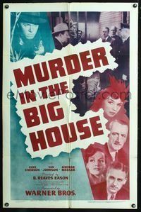 7k491 MURDER IN THE BIG HOUSE 1sh '42 Van Johnson, Faye Emerson, George Meeker