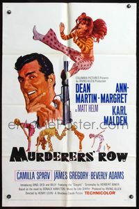 7k493 MURDERERS' ROW 1sh '66 art of spy Dean Martin as Matt Helm & sexy Ann-Margret by McGinnis!