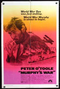 7k494 MURPHY'S WAR 1sh '71 Peter O'Toole, WWII was ending, WWMurphy was about to begin!