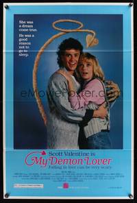 7k501 MY DEMON LOVER 1sh '87 Scott Valentine, Michele Little, falling in love can be scary!