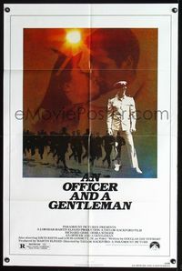 7k537 OFFICER & A GENTLEMAN 1sh '82 Richard Gere & Debra Winger in love & in the U.S. Navy!