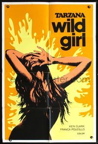 7k742 TARZANA THE WILD GIRL Canadian 1sh '72 sexy & unauthorized savage adventures!