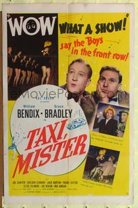 7k743 TAXI MISTER 1sh '43 William Bendix, Grace Bradley holding baseball, what a show!