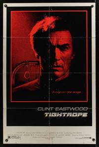 7k775 TIGHTROPE 1sh '84 Clint Eastwood is a cop on the edge, cool handcuff image!